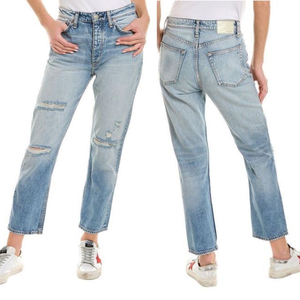 rag & bone Light Wash High-Rise Distressed Jeans